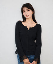 異素材ドッキングしたカットソー