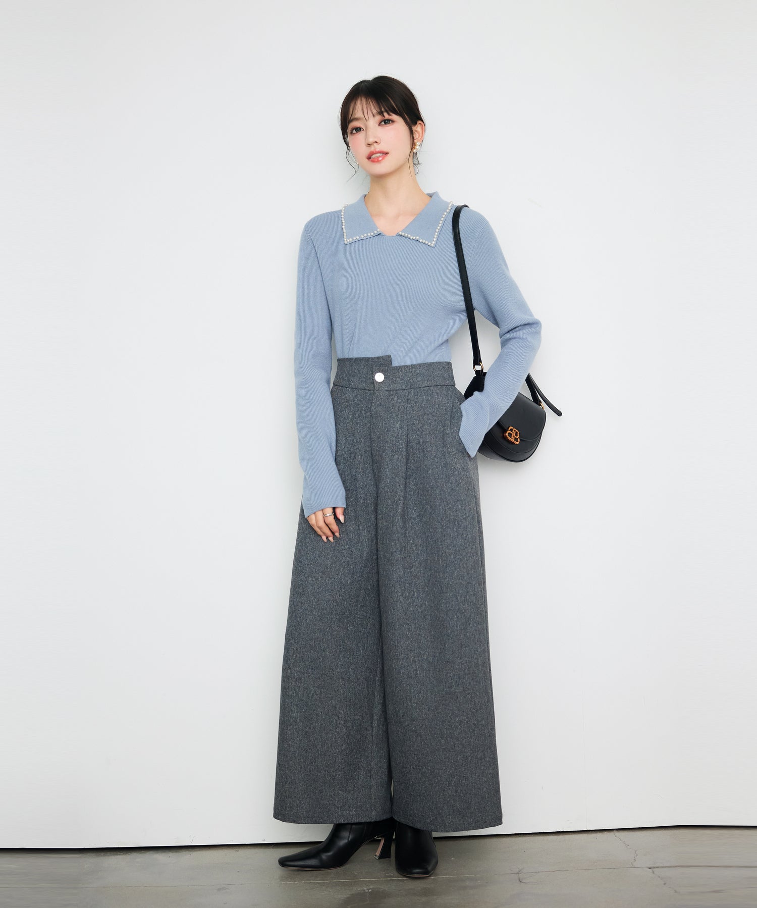 アシンメトリウエストワイドパンツ