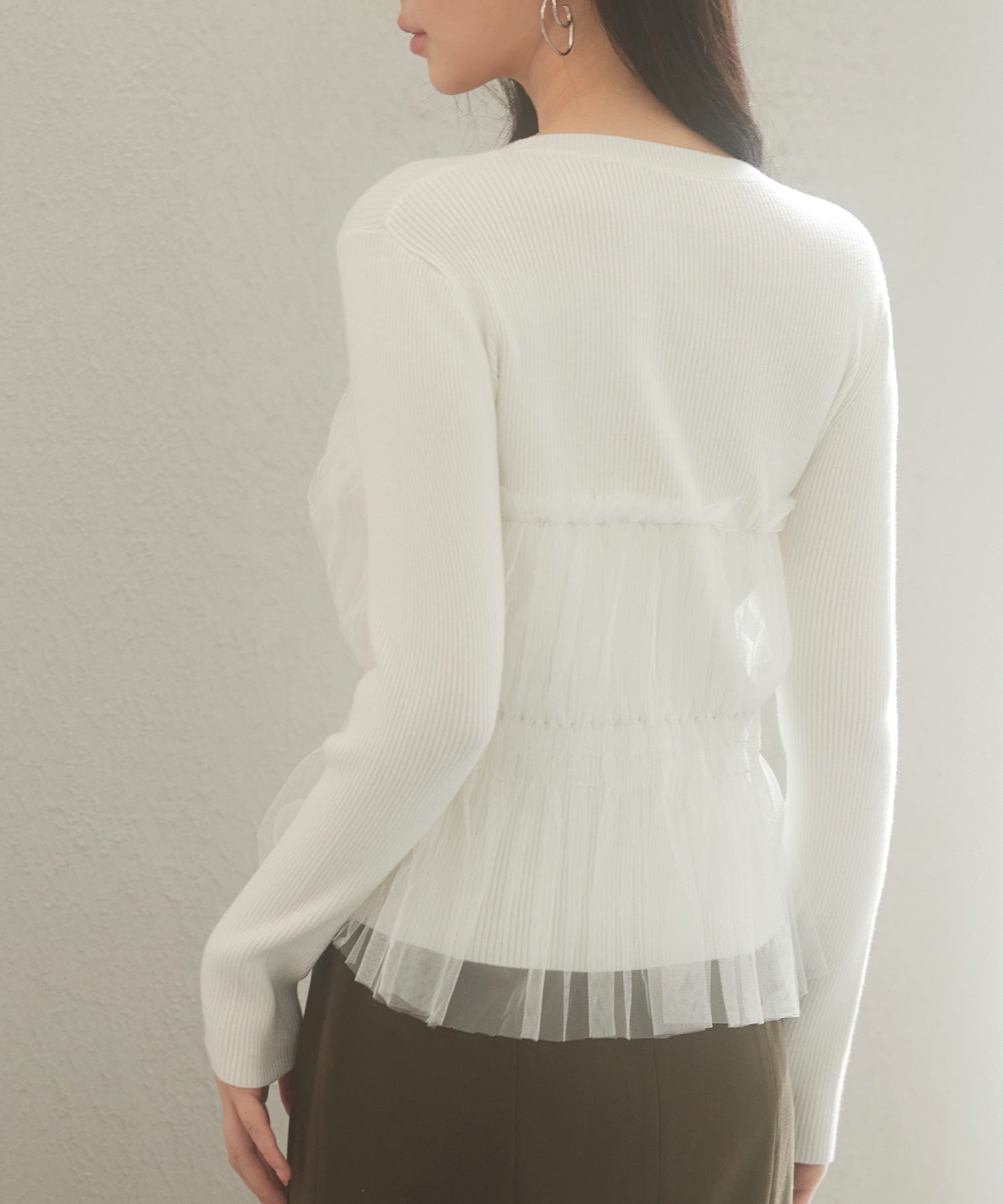 薄手ニット&チェックスカートset 薄手ニット&チェックスカートset