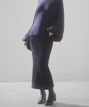 ふわふわシャギー素材タイトニットスカートsdp8033 ブラック