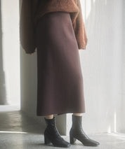 裏起毛タイトニットスカートsdp8041 ダークブラウン
