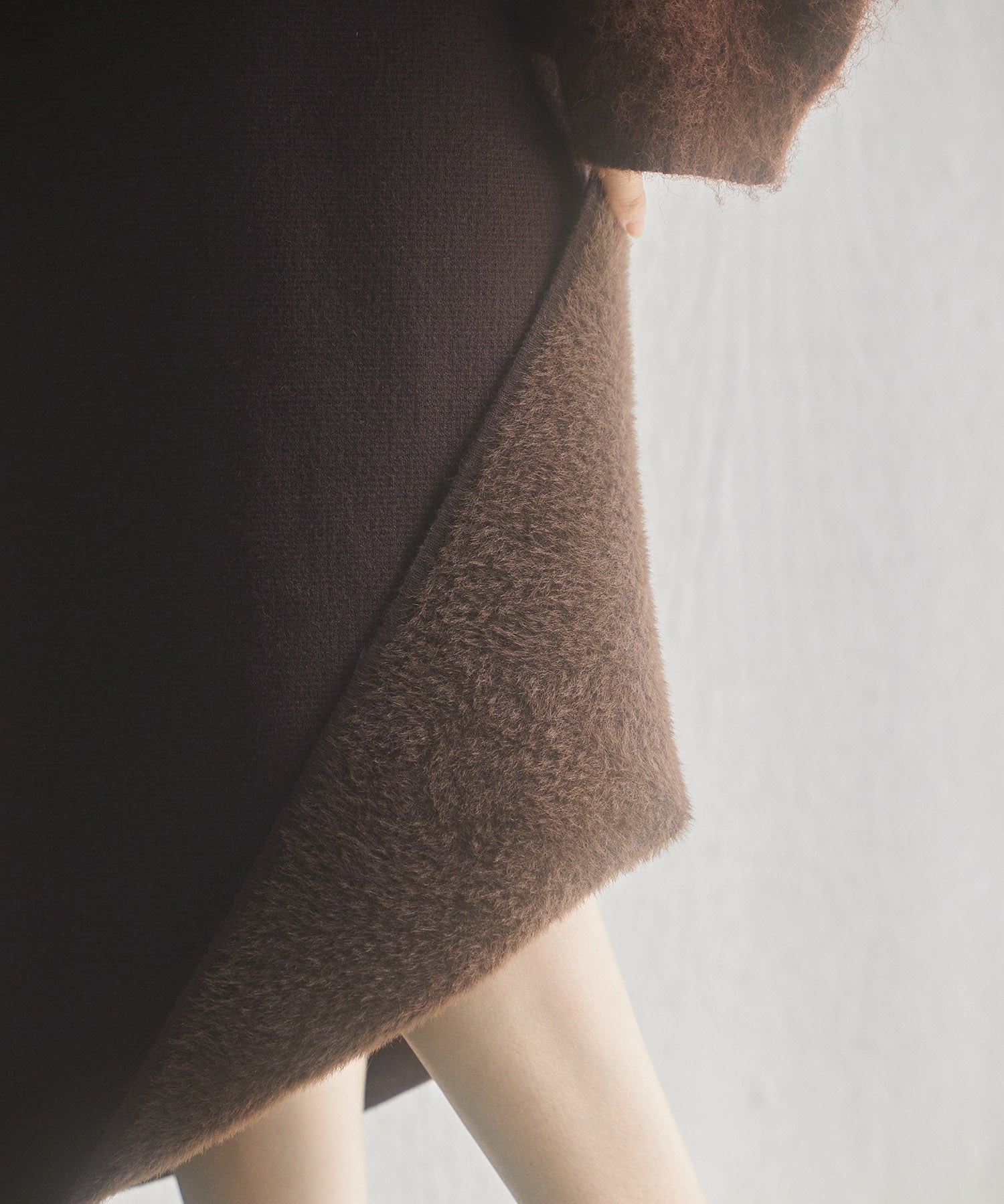 裏起毛タイトニットスカートsdp8041 ダークブラウン