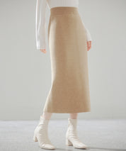 裏起毛タイトニットスカートsdp8041 ベージュ