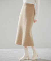 裏起毛タイトニットスカートsdp8041 ベージュ