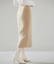 裏起毛タイトニットスカートsdp8041 ベージュ