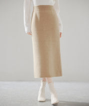 裏起毛タイトニットスカートsdp8041 ベージュ