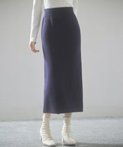 裏起毛タイトニットスカートsdp8041 ネイビー