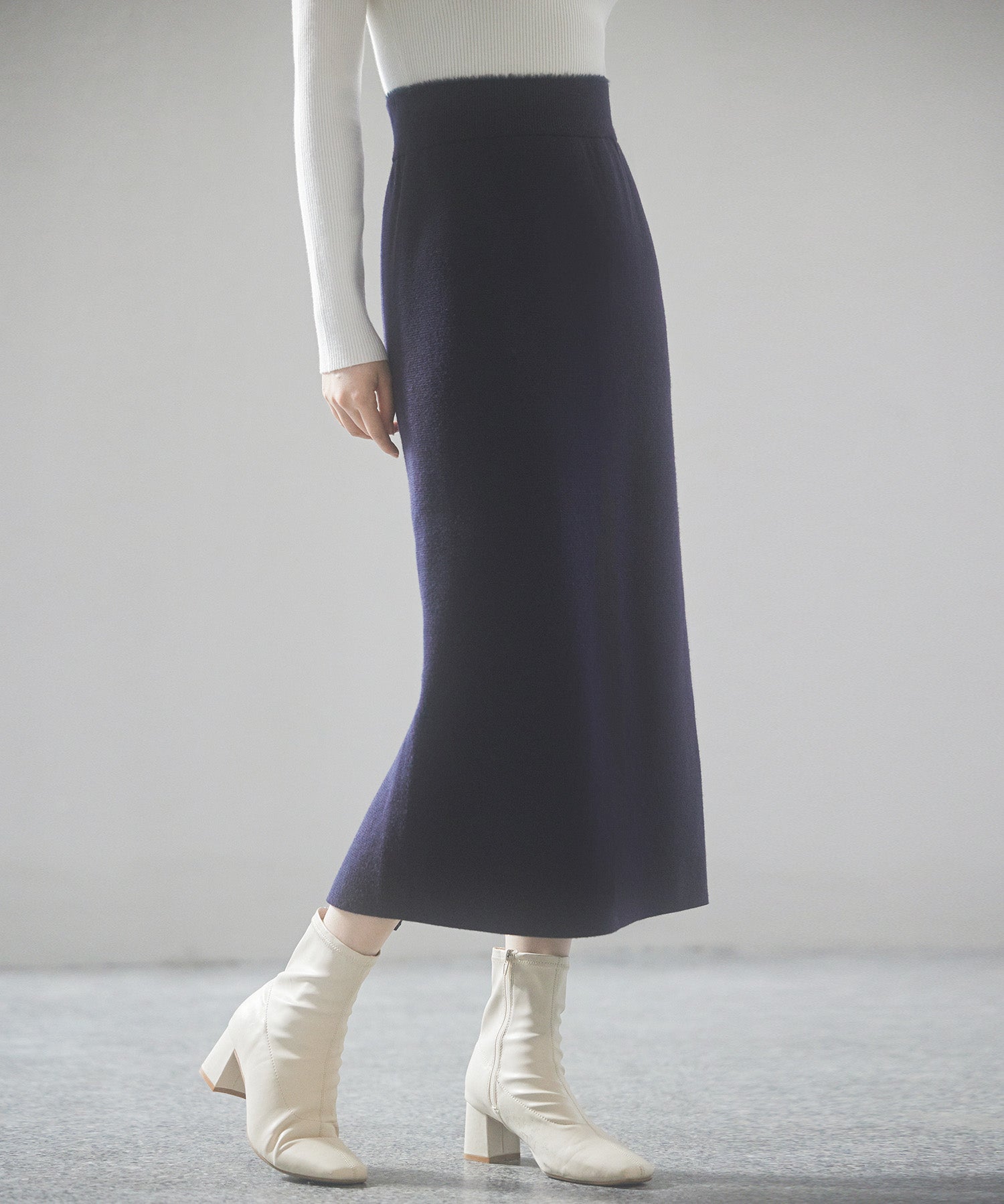裏起毛タイトニットスカートsdp8041 ネイビー