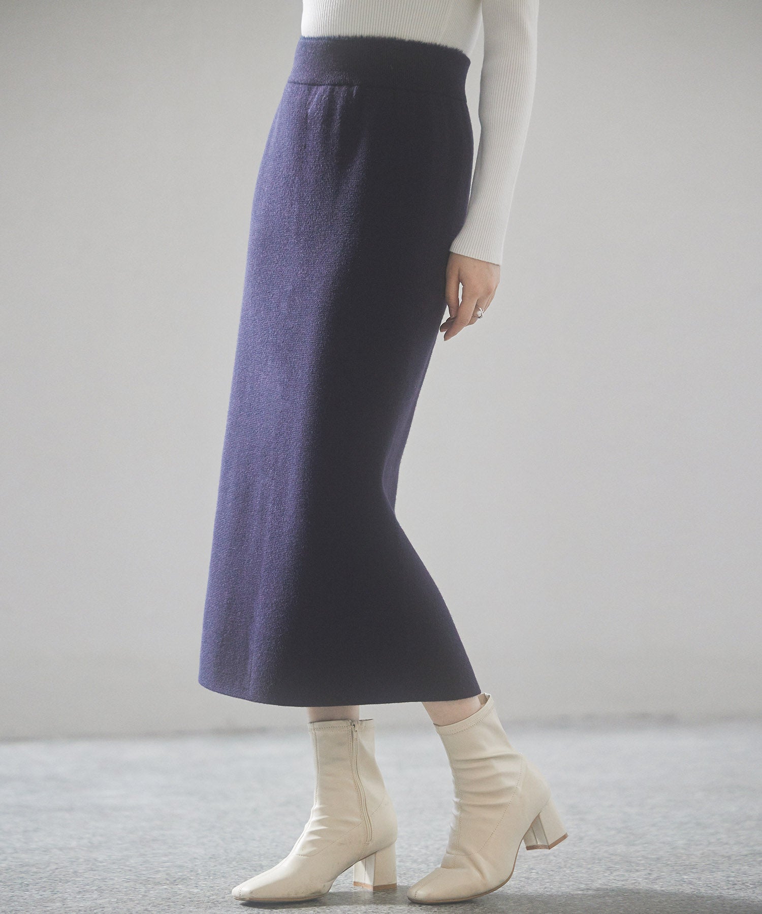 裏起毛タイトニットスカートsdp8041 ネイビー