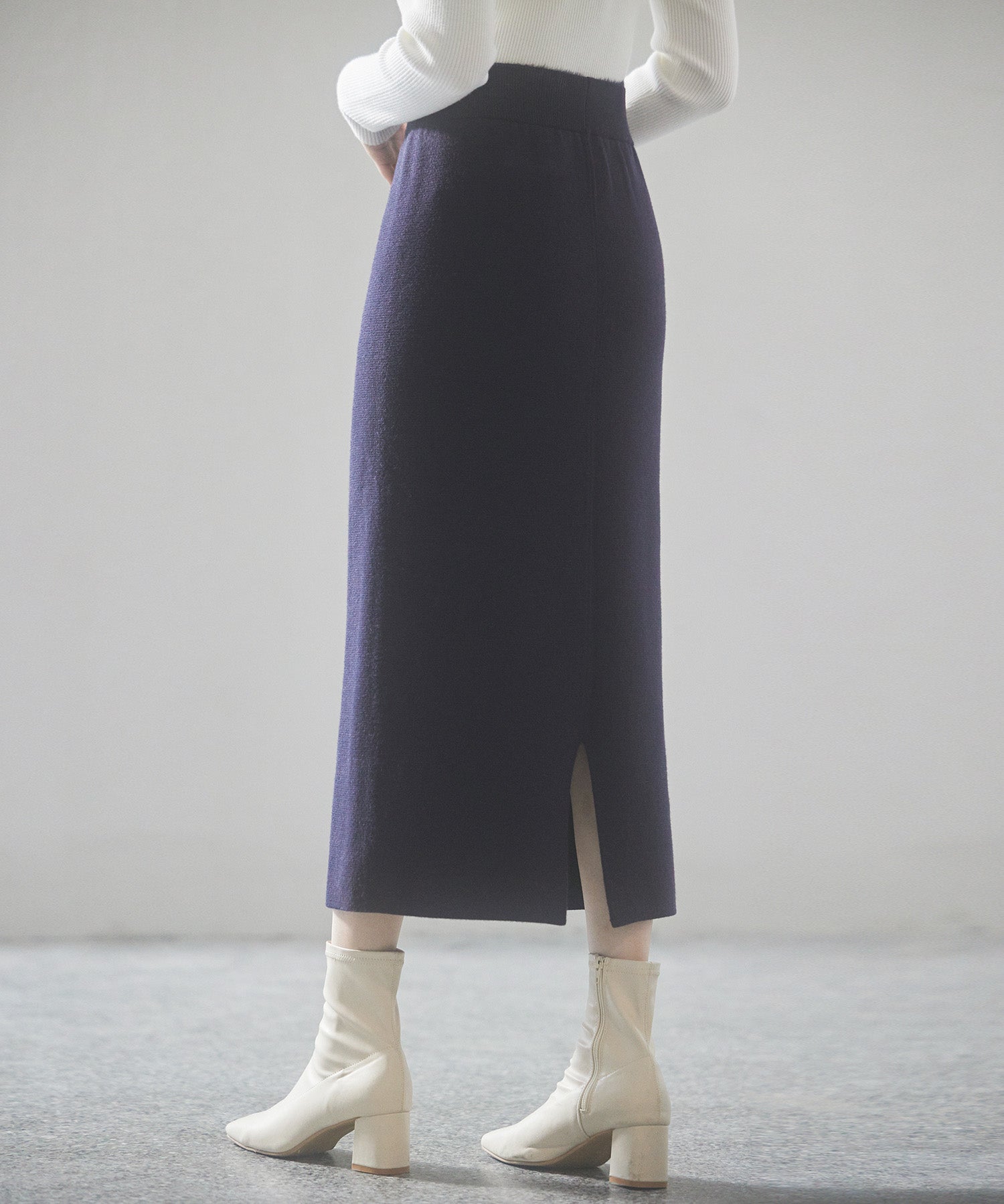 裏起毛タイトニットスカートsdp8041 ネイビー