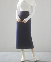 裏起毛タイトニットスカートsdp8041 ネイビー