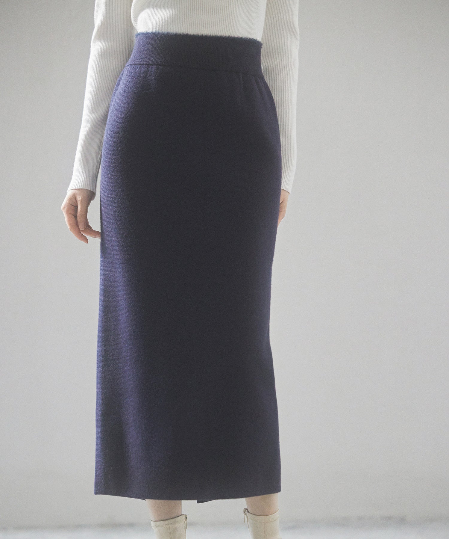 裏起毛タイトニットスカートsdp8041 ネイビー