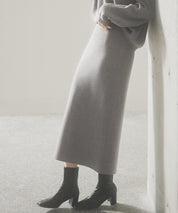 予約販売12月中旬発送　裏起毛タイトニットスカートsdp8041 グレー