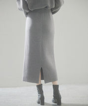 予約販売12月中旬発送　裏起毛タイトニットスカートsdp8041 グレー