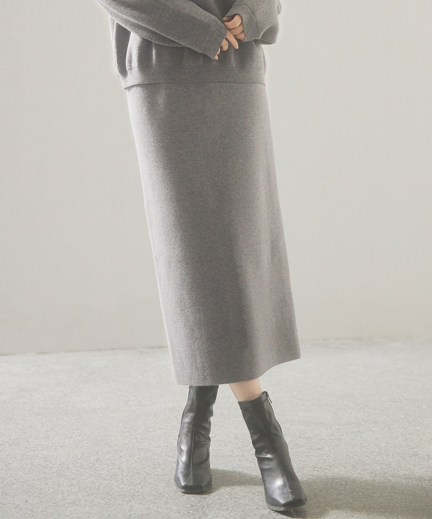 2024SS JUUKIFF ボンテージニットスカート グレー 予約販売12月中旬発送 裏起毛タイトニットスカートsdp8041 グレー