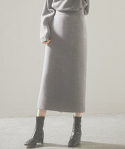 予約販売12月中旬発送　裏起毛タイトニットスカートsdp8041 グレー
