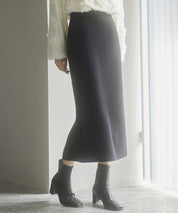 予約販売12月中旬発送　裏起毛タイトニットスカートsdp8041 ブラック