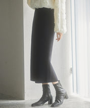 予約販売12月中旬発送　裏起毛タイトニットスカートsdp8041 ブラック