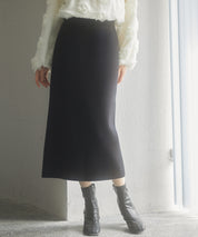 予約販売12月中旬発送　裏起毛タイトニットスカートsdp8041 ブラック