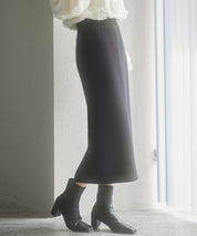 予約販売12月中旬発送　裏起毛タイトニットスカートsdp8041 ブラック