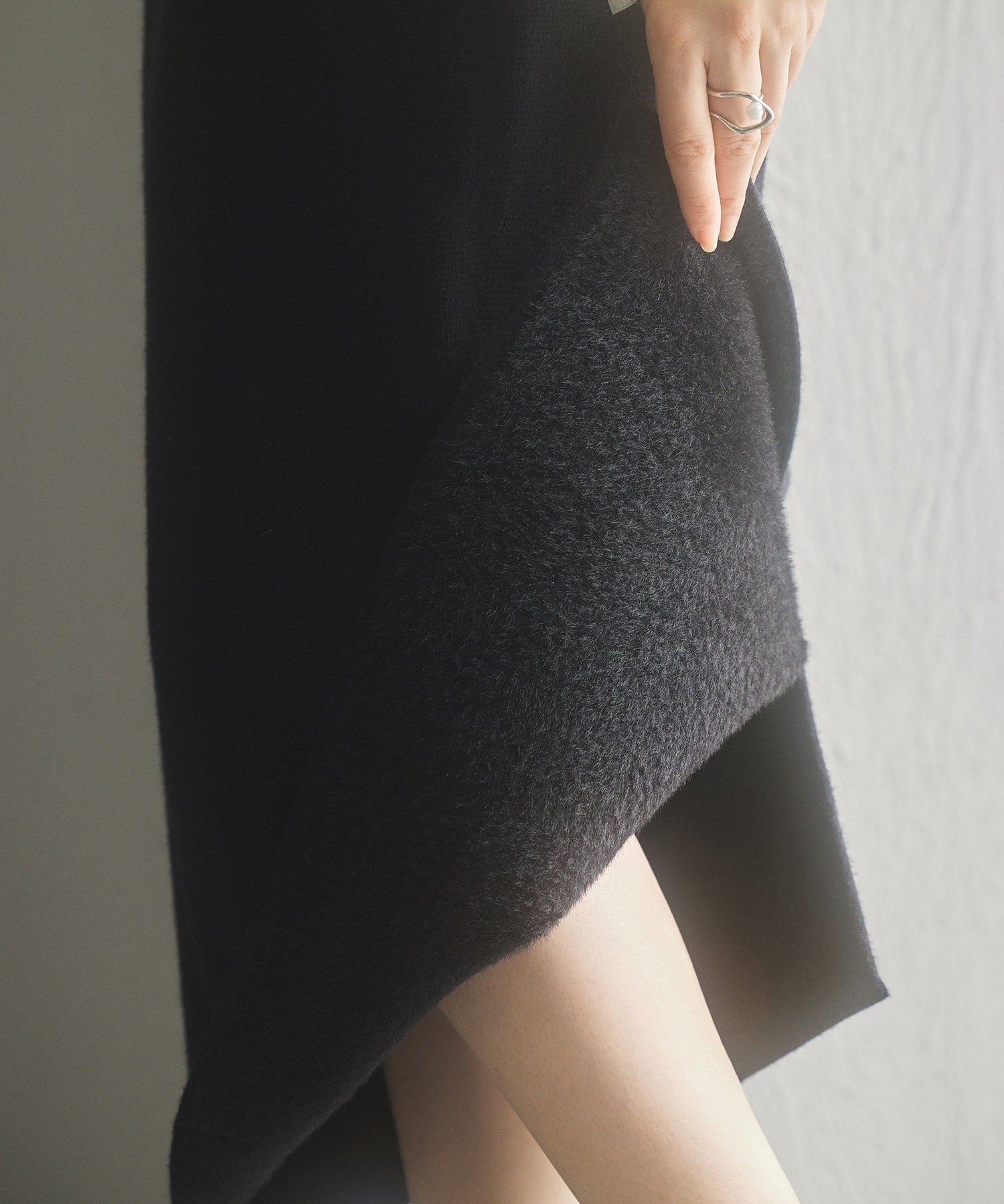 予約販売12月中旬発送　裏起毛タイトニットスカートsdp8041 ブラック