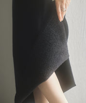 予約販売12月中旬発送　裏起毛タイトニットスカートsdp8041 ブラック