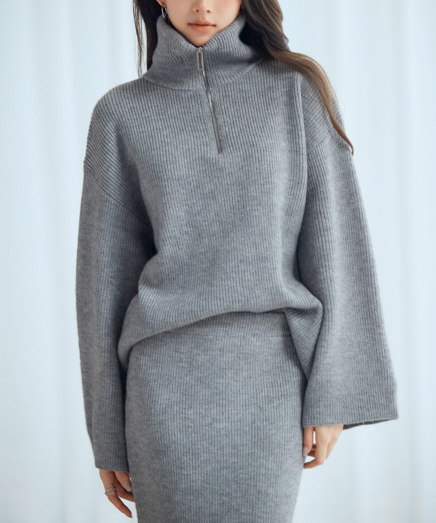 着回し拔群ニットセットアップsdp8043 グレー