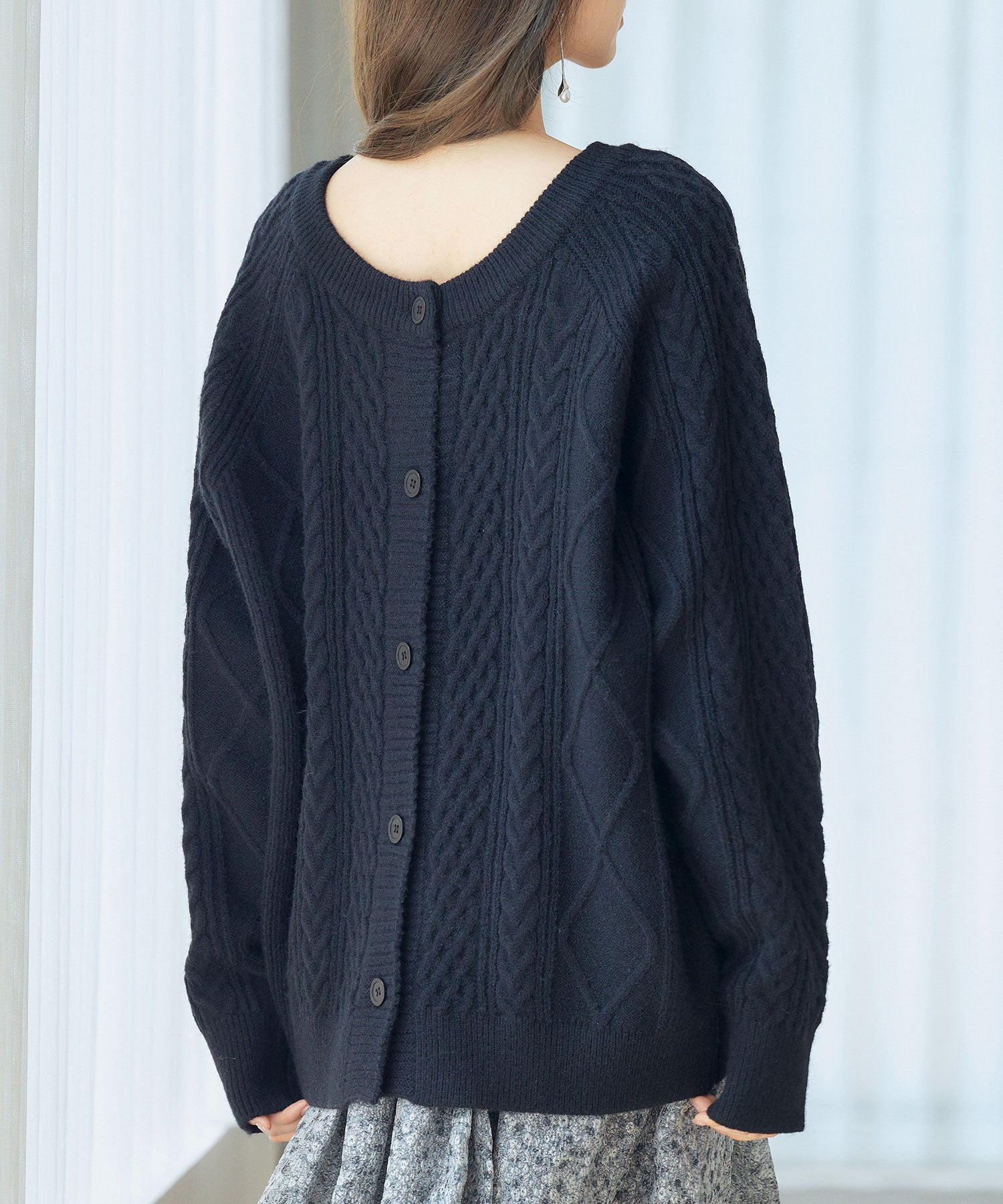 3wayケーブル編みカーディガンsdp8048 ブラック – [公式]SAISON