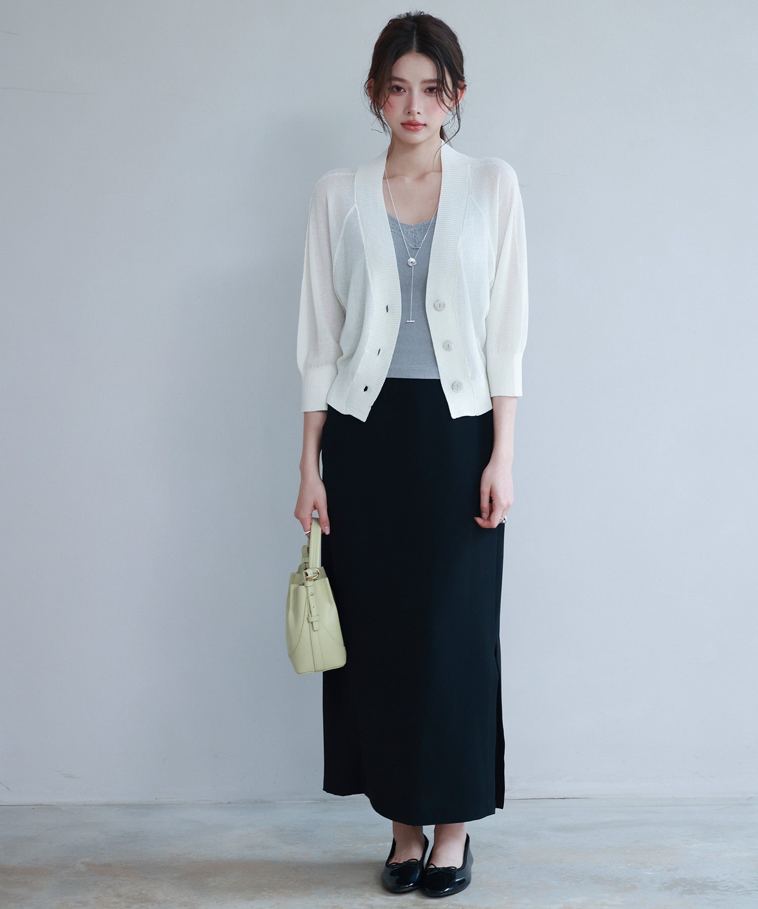 ラグランスリーブVネックカーディガンsdp8055 アイボリー