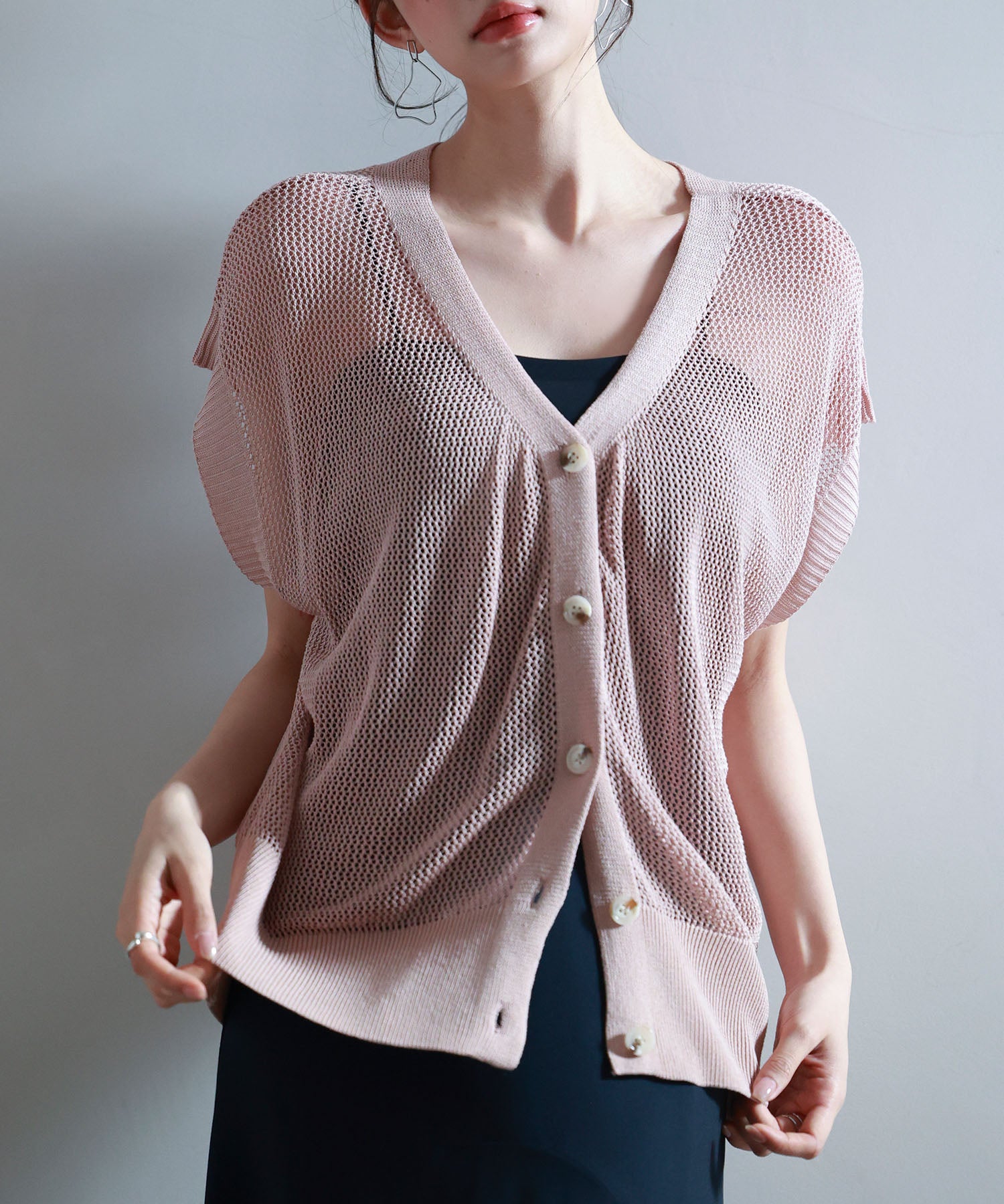 透かし編み　カーディガン 4way】透かし編みニットカーディガンsdp8057 ホワイト – [公式