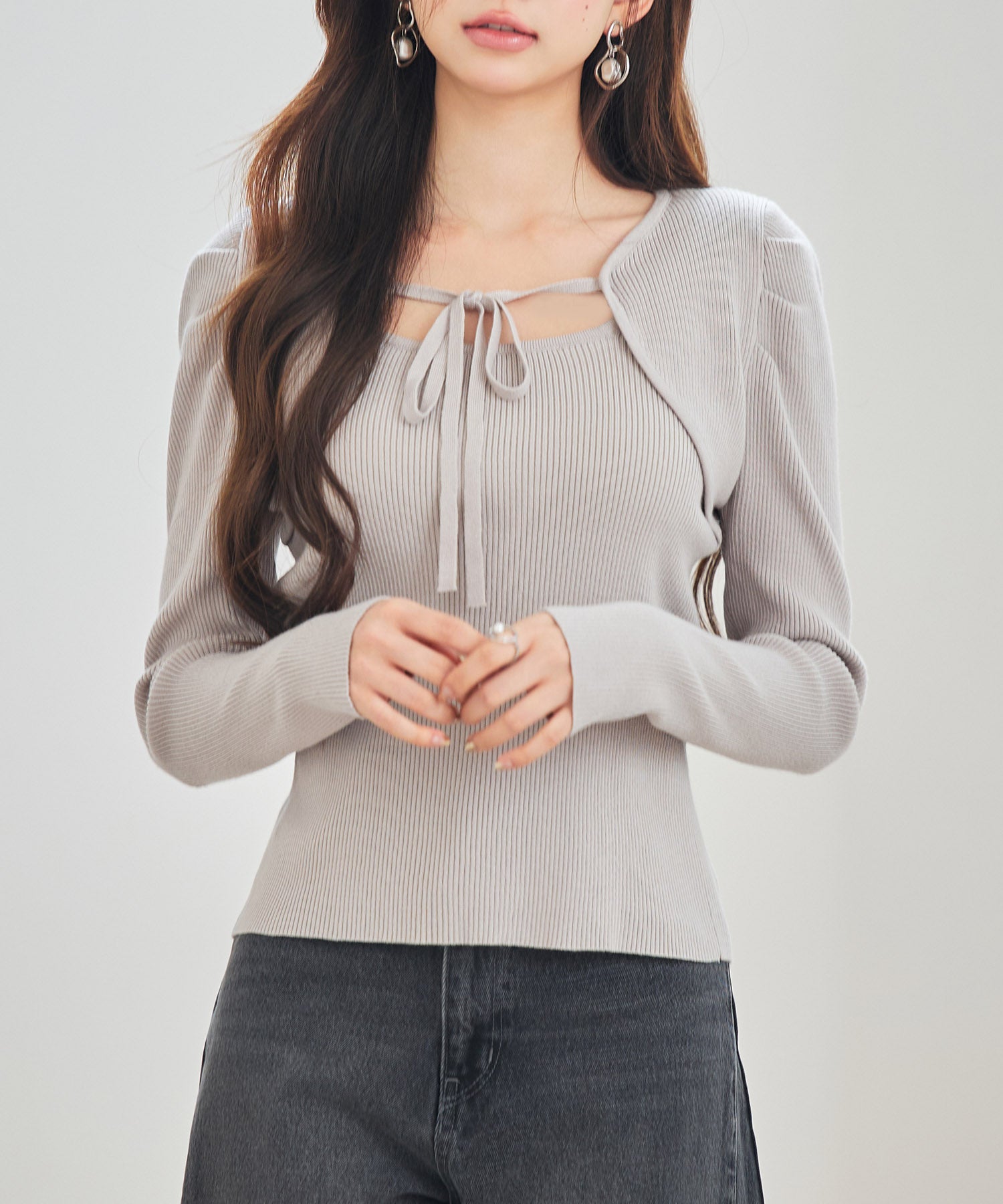 トップス mipppy AZUL BY MOUSSY | シャギーコンビポロニットトップス (ニット ) |SHEL