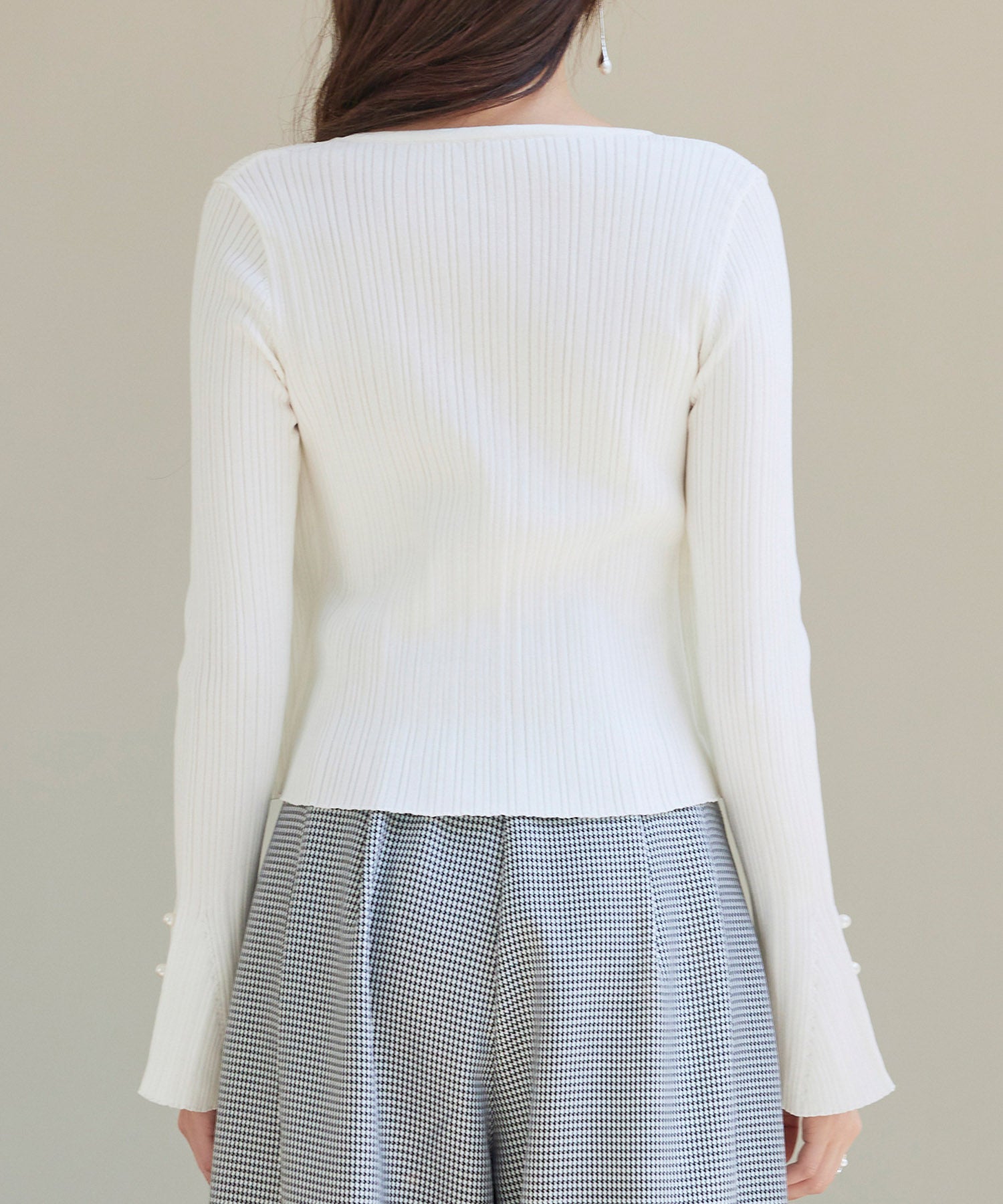 レイヤードランダムリブ編みニットトップスsdp8065 アイボリー – [公式