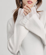 襟パール付リブ編みニットトップス
sdp8069 アイボリー