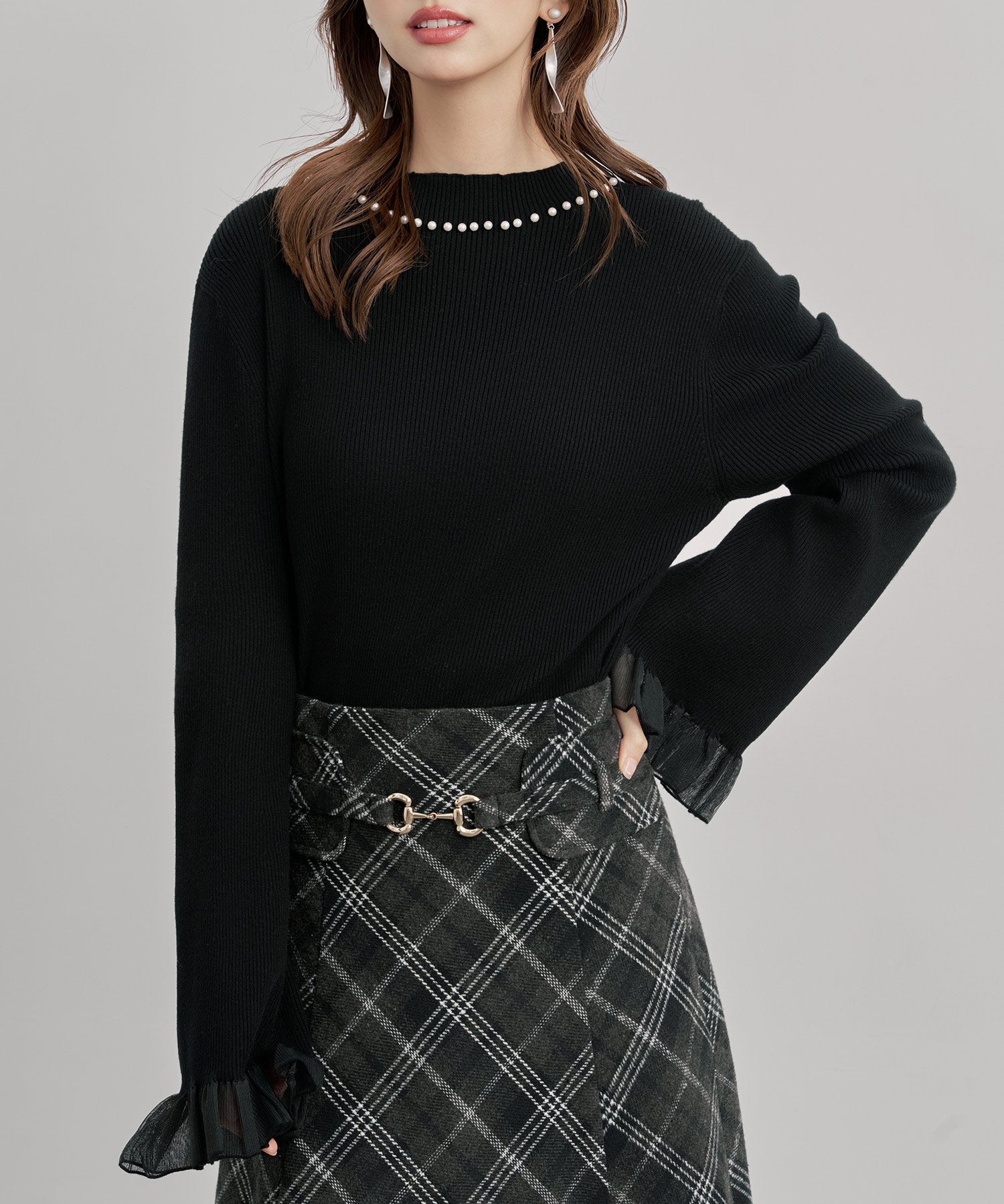 襟パール付リブ編みニットトップス
sdp8069-102-8