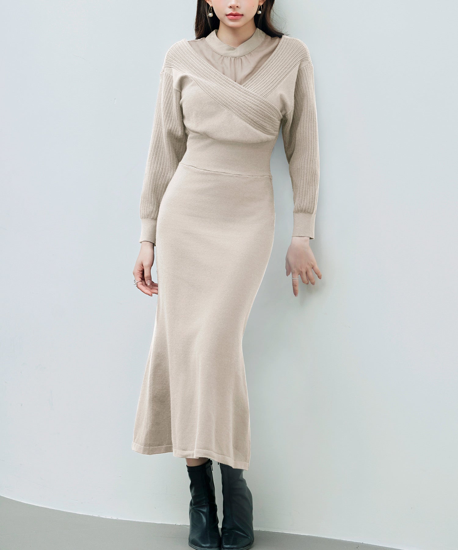 SNIDEL カシュクールニットドキングワンピース ドッキングカシュクール ニットワンピース カシュクールワンピース