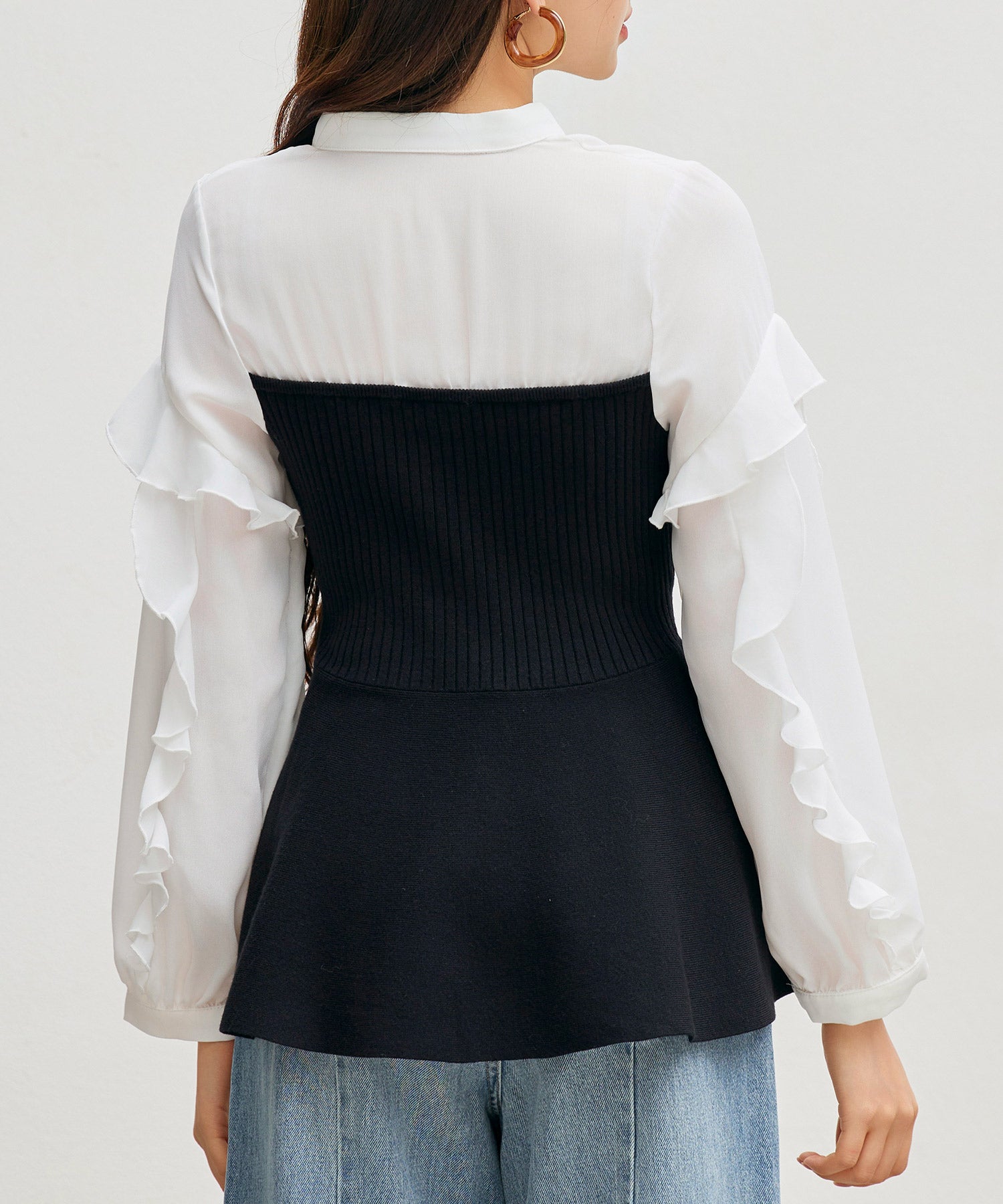 ニットビスチェドッキングペプラムブラウンsdp8079 ブラック – [公式