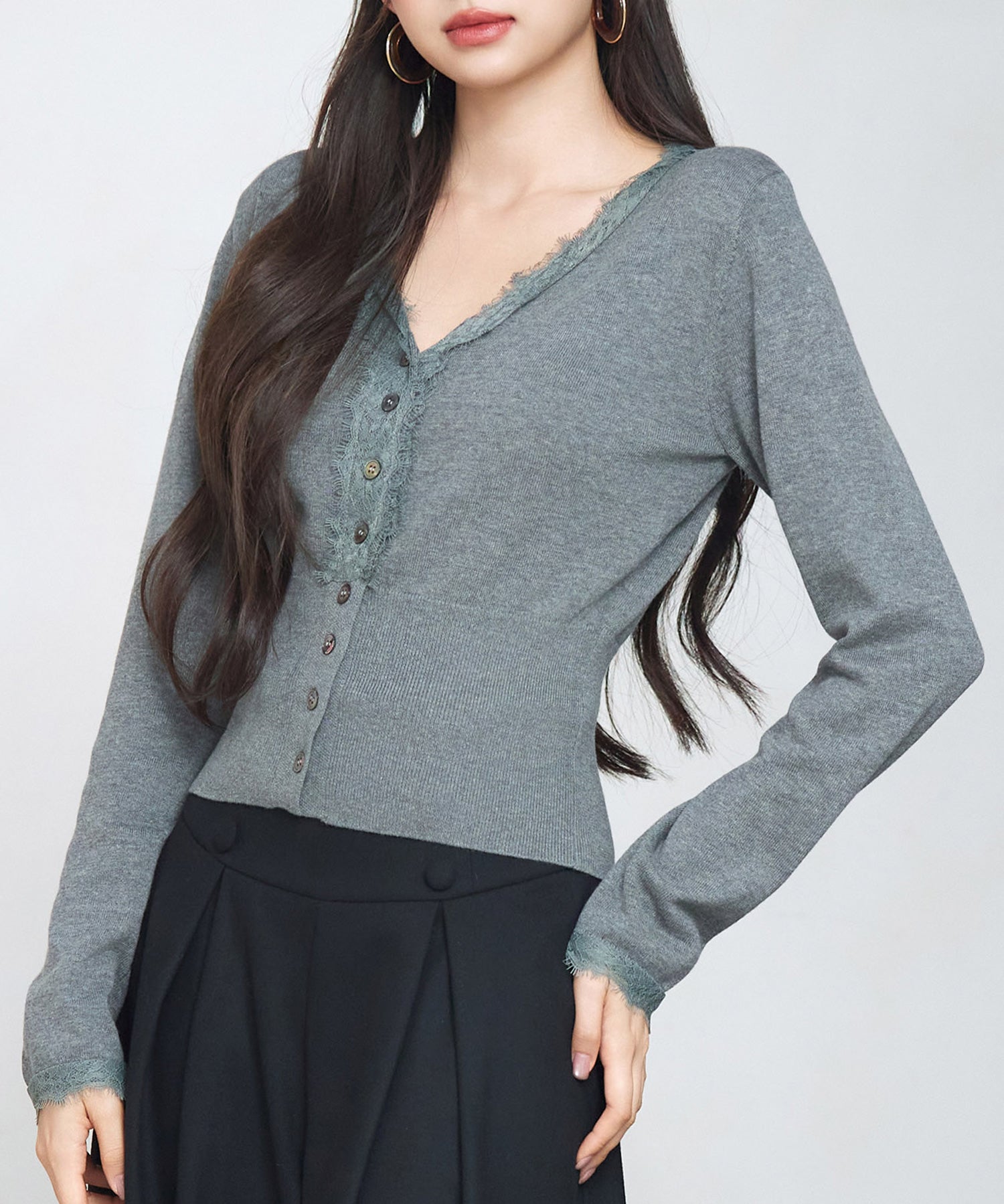 ハイウエストショート丈ニットカーディガン
sdp8080 チャコール