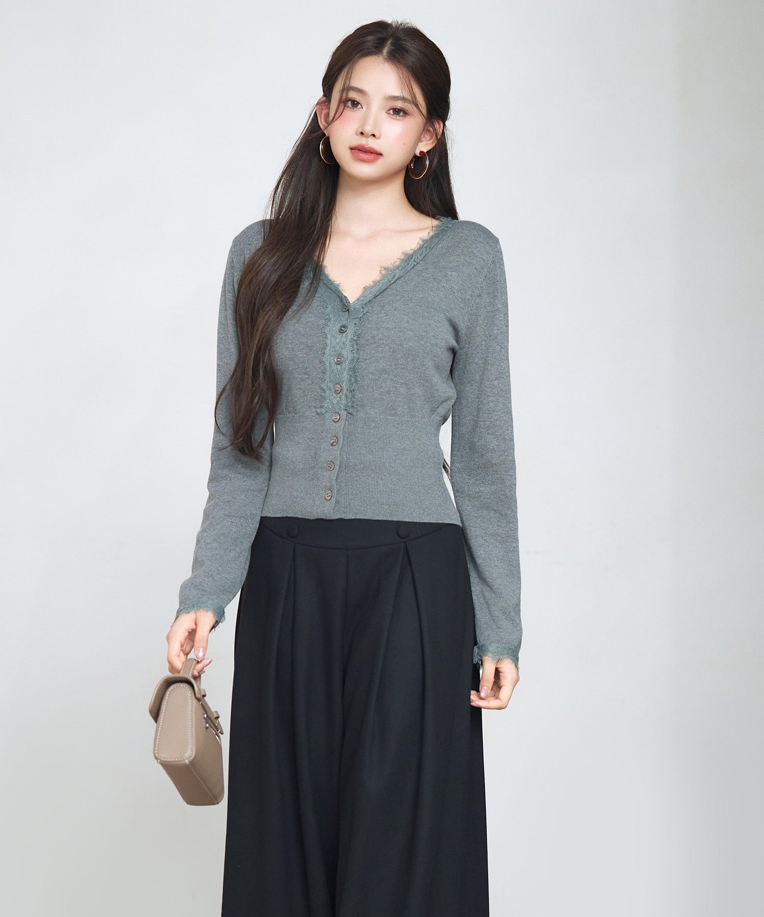 ハイウエストショート丈ニットカーディガン
sdp8080 チャコール