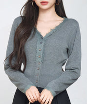 ハイウエストショート丈ニットカーディガン
sdp8080 チャコール