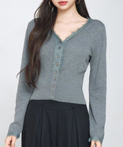 ハイウエストショート丈ニットカーディガン
sdp8080 チャコール