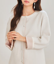 表裏配色ジャカード編みカーディガン
sdp8101 アイボリー