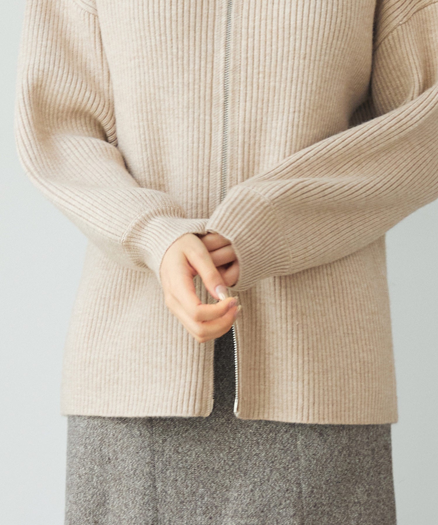 3WAYダブルジップニットカーディガンsdp8102 ベージュ – [公式]SAISON