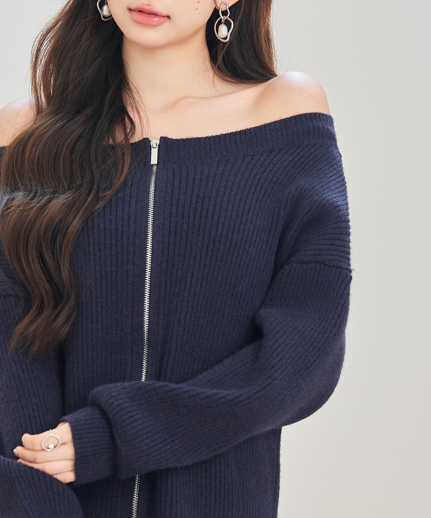 3WAYダブルジップニットカーディガンsdp8102 ネイビー – [公式]SAISON