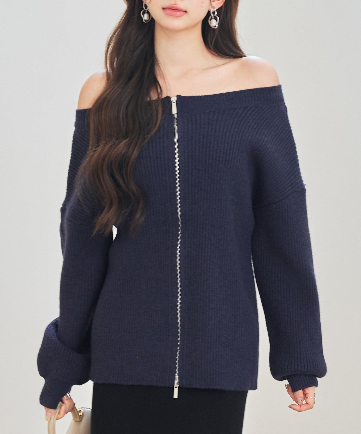 3WAYダブルジップニットカーディガンsdp8102 ネイビー – [公式]SAISON