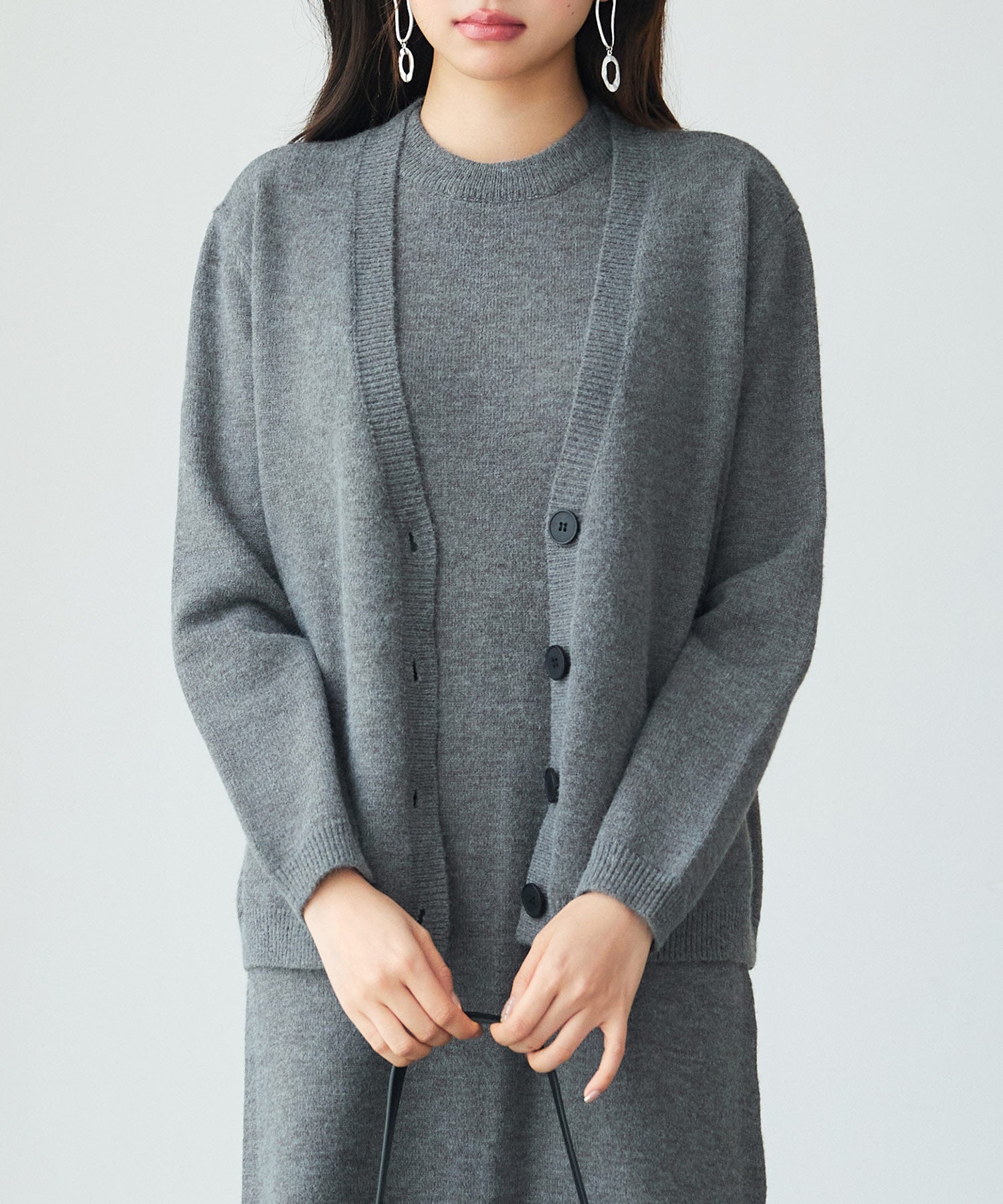 Anne　ニット　グレー　1サイズ スピック＆スパン Spick & Span 《予約》Higuchi*Sアラン柄ルーズ