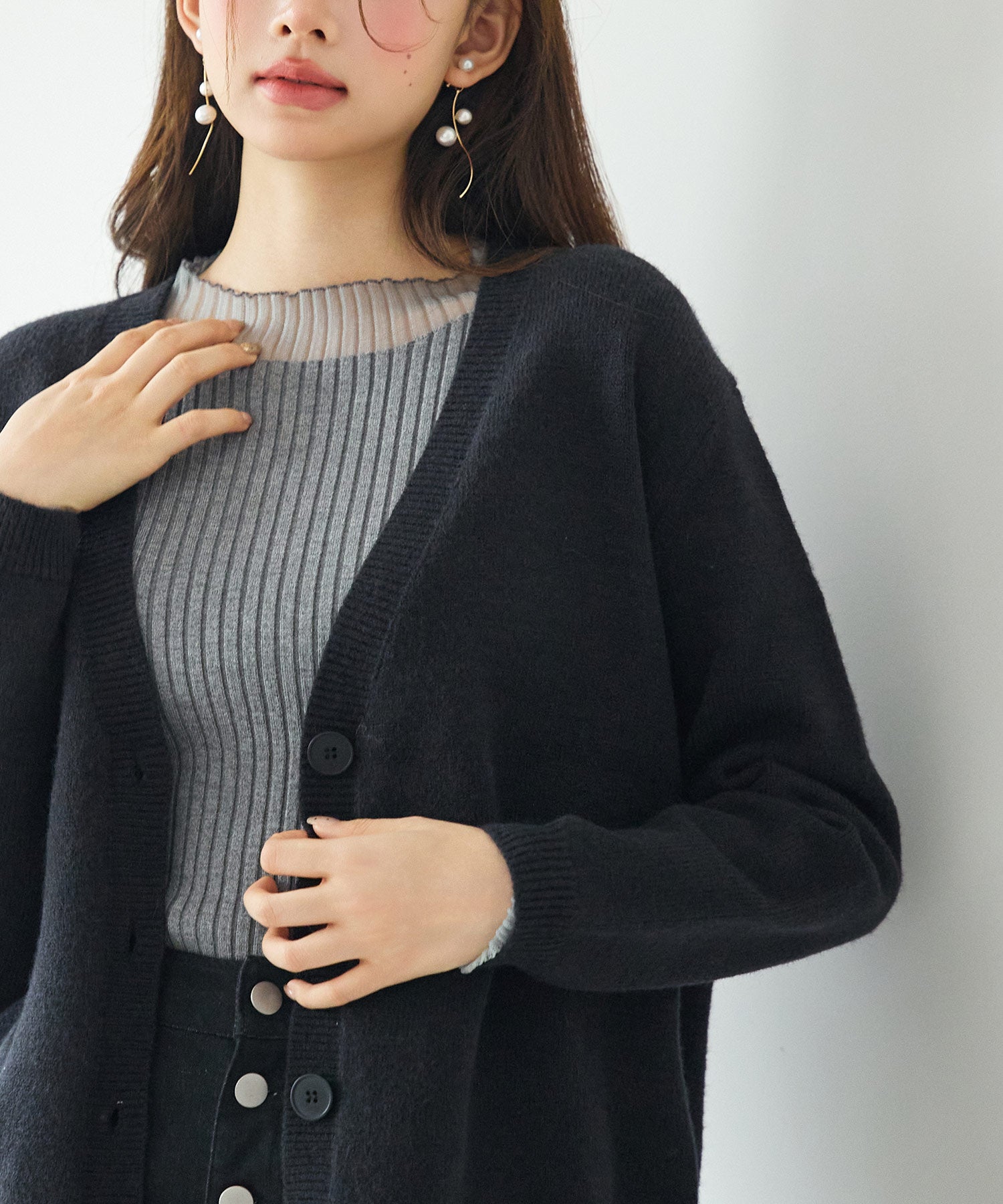 ワンピーとカーディのニットセットアップ/アンサンブルsdp8106