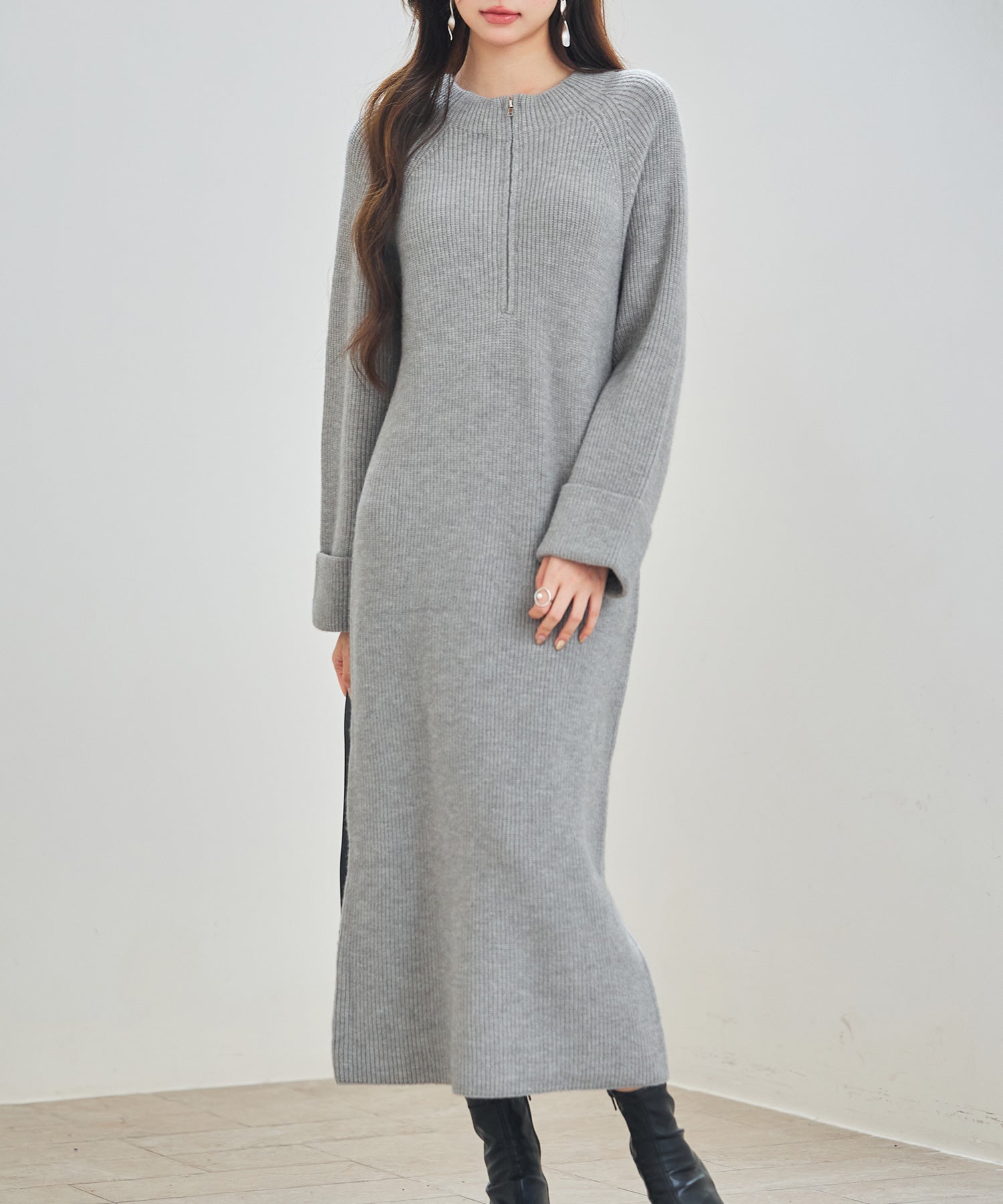 前後リバーシブル畦編みリブニットワンピースsdp8115-103-18