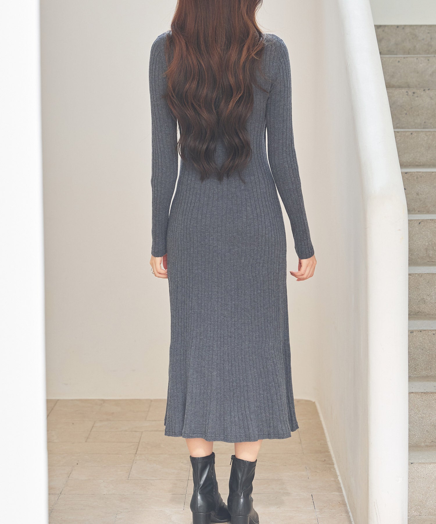 美品.定価1.7万☆シップス 洗える 袖裾レース リブ編みニットワンピース リブ編みレース付きニットワンピースsdp8117 グレー – [公式]SAISON DE