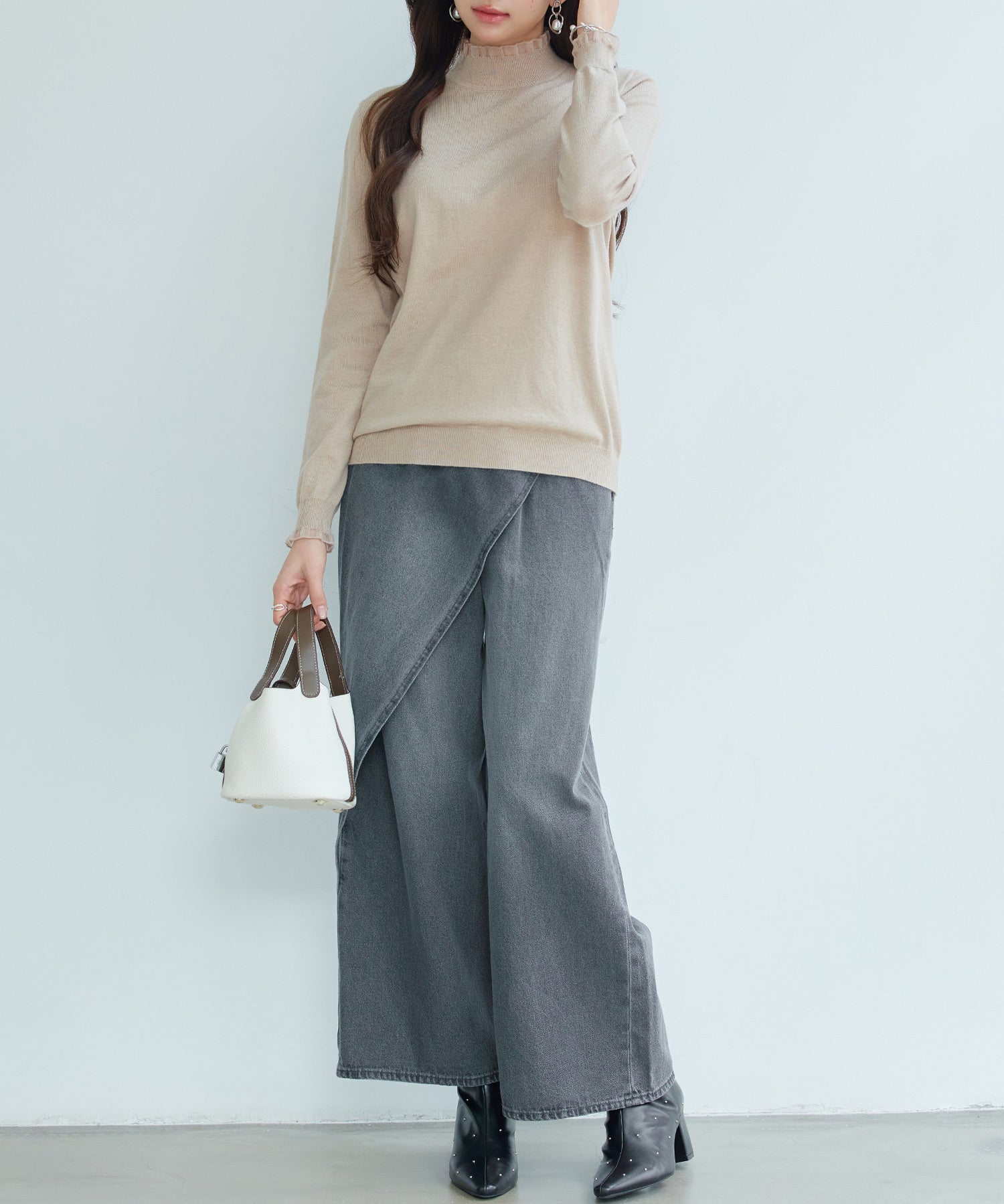 エブリデイシアーフリルニットプルオーバーsdp8118 ベージュ