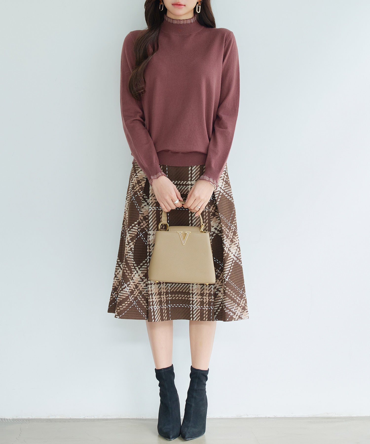 エブリデイシアーフリルニットプルオーバーsdp8118 ブラウン